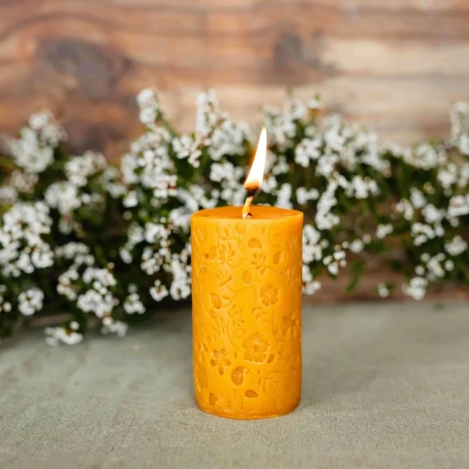 Beeswax Candle - Flowers - Image 4